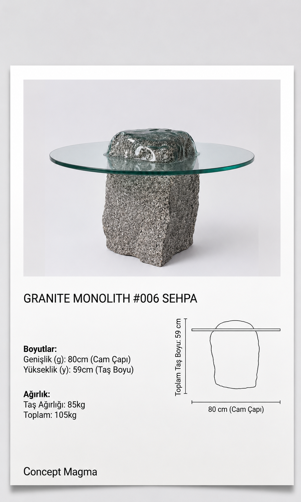 Granite Monolith #006 Sehpa